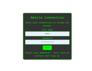 Exemple de formulaire de connexion Matrix responsive en HTML et CSS